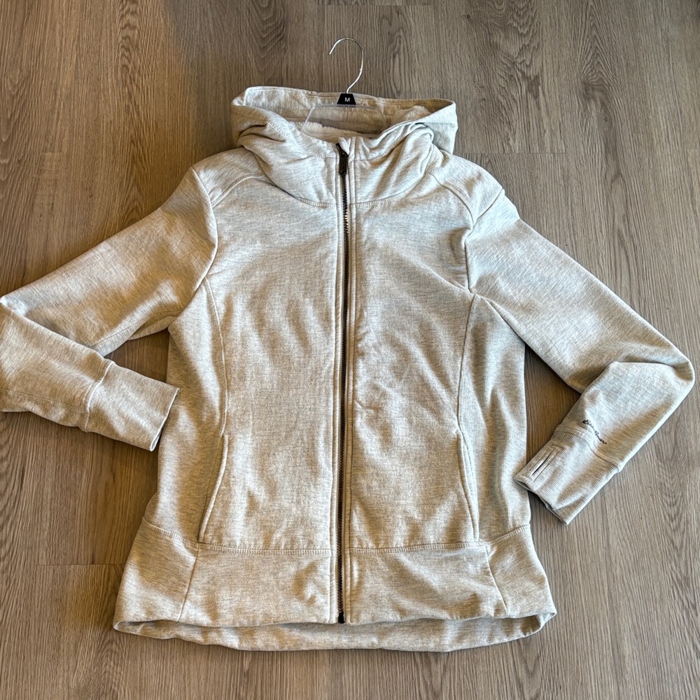 Eddie Bauer Light Gray Hooded Zip-Up Jacket